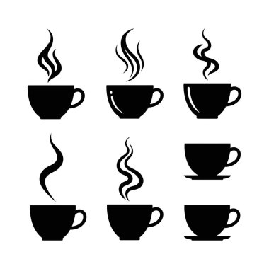 Beyaz arka planda izole kahve fincanı ikonu vektörü. Kahve fincanı vektör simgesi.