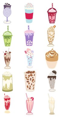 Tatlı İçecekler Çizim Seti