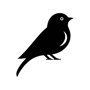 Kuşların siluet simgesi stil vektörü, siyah kuş, doğa sembolü, uçan illüstrasyon işareti. Kuş logosu ve kanadı, yaban hayatı tasarımı beyaz arka planda izole edildi.