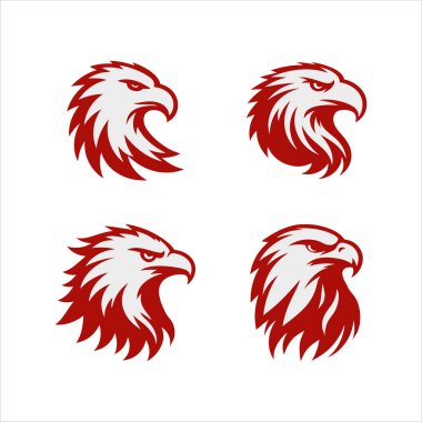 Beyaz arkaplanda kartal baş simgesi, logo ve grafik tasarımının minimalist vektör çizimi.