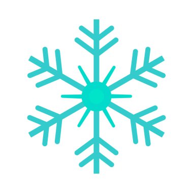 Kar tanesi ikonu. Beyaz zemin üzerinde kar, tatil, soğuk hava, don ve kışın sembolü.