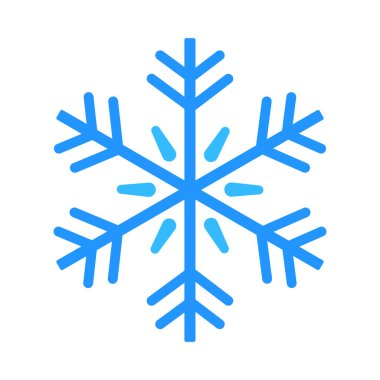 Kar tanesi ikonu. Beyaz zemin üzerinde kar, tatil, soğuk hava, don ve kışın sembolü.