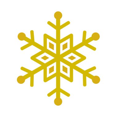 Kar tanesi ikonu. Beyaz zemin üzerinde kar, tatil, soğuk hava, don ve kışın sembolü.