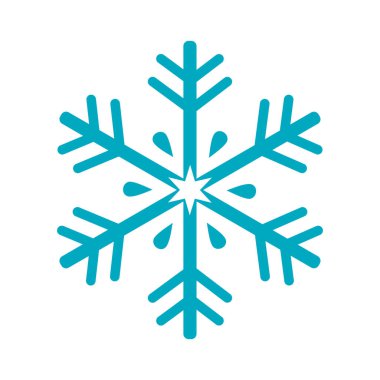 Kar Tanesi ikonu vektör çizimi. Kar, tatil, soğuk hava, kar ve kışın beyaz arka planlı sembolü.