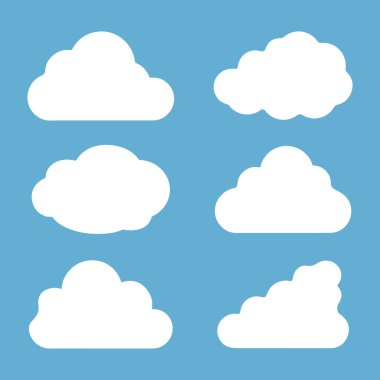 Minimalist bulut simgesi seti, hava durumu ve sembol tasarımı.