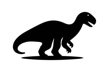 Dinozor silueti çizimi vektör formatında. Eğitici grafikler, çocuk kitapları ve tarih öncesi tasarımlar için ideal.