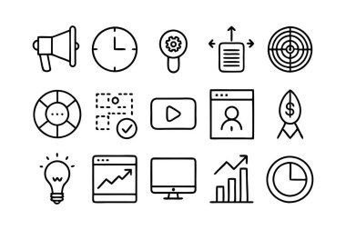 SEO web simgelerinin 15 simgesini oluştur