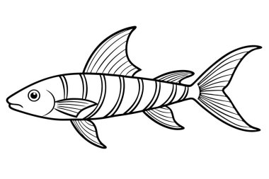 Çizgi sanatının sanat vektörü illüstrasyonunda kılıç kuyruğu