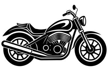 Stilize edilmiş motosiklet vektör sanat illüstrasyonu