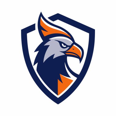 Şövalye Kartal Logosu kalkanı. resim vektörü 