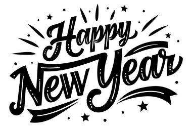  Mutlu Yıllar Yazı tipi vektör sanatı