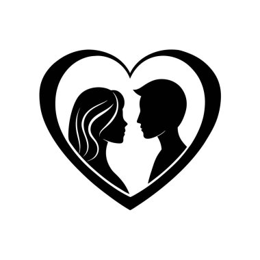 Aşk şekli silueti, ana hat vektör simgesi çiziyor