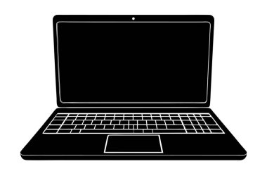 Laptop siluet vektör sanat çizimi 