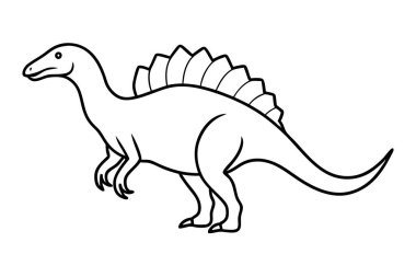 Spinosaurus çizgisi sanat vektörü çizimi 