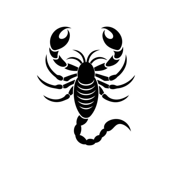 Значок скорпиона в простом стиле татуировки, векторный дизайн
