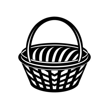 Sepet siluet vektör sanat çizimi