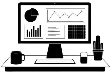 bir bilgisayar satp vektör sanatı