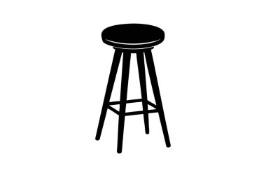 Tahta Tabure Tabure Silüet Vektör Sanat Çizimi