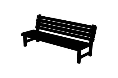 Ahşap Bahçe Benç siluet vektör sanat illüstrasyonu