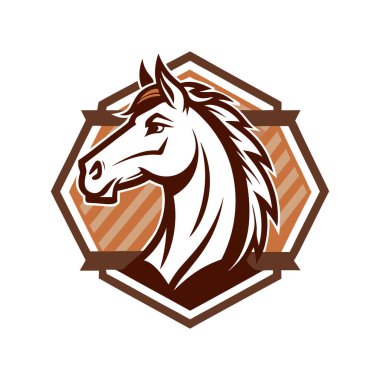  Retro Vintage Arka plan Vektör İllüstrasyonunda at logosu