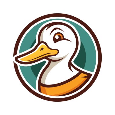 Retro Vintage Arka plan Vektör İllüstrasyonunda Mallard Duck logosu.