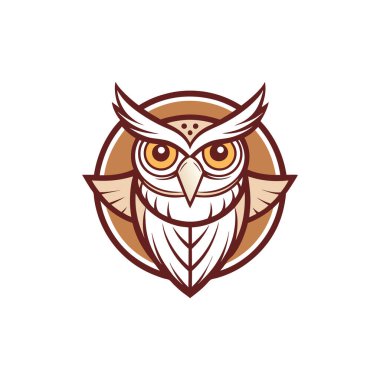 Retro Vintage Arka plan Vektör İllüstrasyonunda Baykuş logosu