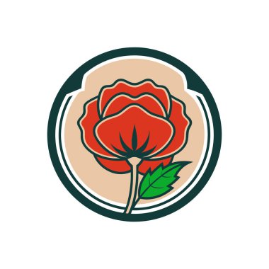 Primrose logosu Retro Vintage Arka plan Vektör İllüstrasyonu