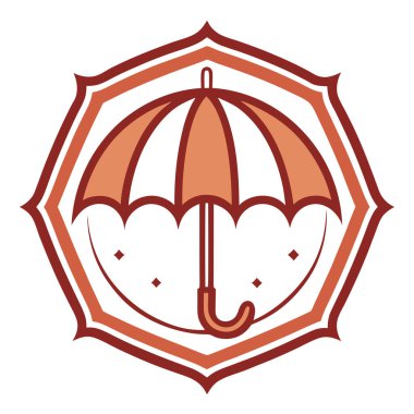  Retro Vintage Arka plan Vektör Sanat İllüstrasyonunda şemsiye logosu