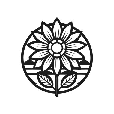 Primrose logosu Retro Vintage Arka plan Vektör İllüstrasyonu