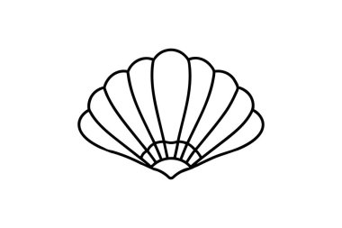 beyaz arkaplanda kabuk vektör sanat çizimi 