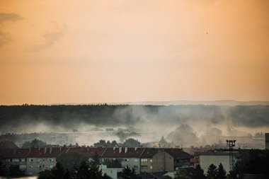 Sivrisinekleri önlemek için Osijek kentinin çatılarını kaplayan yoğun kimyasal sis, kirlilik ve sağlık riskleri hakkında kaygılara yol açıyor.