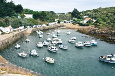 Port la meule, les bateaux du port. Ile d 'yeu, kan davası, Fransa.