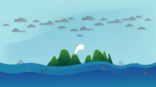 Kirli Okyanus Resimleri Çevresel Hasar ve Su Kirliliği Konsepti