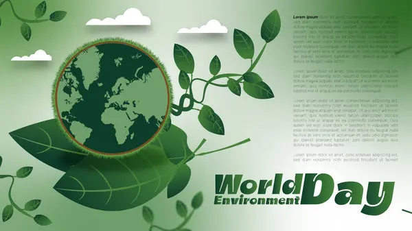 Dünya Çevre Günü için Çevre dostu Vektör Şablonu - Yeşil Dünya & Sürdürülebilirlik Tasarımı