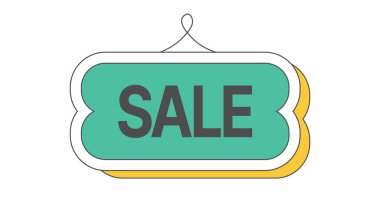 Alışveriş ve perakende promosyonlar için eşsiz asma etiketi vektör grafiği. Bu illüstrasyon, farklı bir tasarım ile pazarlama ve ticaret için indirim ve satış unsurlarını vurgular. Göz alıcı pankartlar ve etiketler oluşturmak için bu tasarımı kullanın.