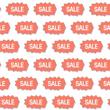 Alışveriş ve perakende promosyonlar için tekrarlanan mercan tırtıklı etiket vektör modeli. Bu illüstrasyon, farklı renk tasarımı ve sivri kenarlı pazarlama ve ticaret için indirim ve satış unsurlarını vurgular. Bu tasarımı arkaplan olarak kullan.