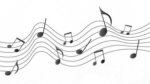 Dalgalı çizgiler üzerinde dans eden bu büyüleyici nota grafiğiyle müziğin akışını hissedin. Bu modern tasarım, 'düz 3D' tonlu notalar (sekizinci ve çeyrek notalar dahil) ile zarif, dalgalanan müzikal personel çizgilerini birleştirir.)