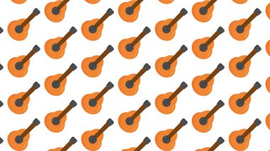 Bu büyüleyici dikişsiz ukulele ya da küçük akustik gitar modeliyle tasarımlarınıza biraz güneşli melodi katın. Bu taşınabilir sicim enstrümanlarının koyu turuncu tonlarda, gevrek bir aksanla tekrar eden çapraz düzenini sunar.
