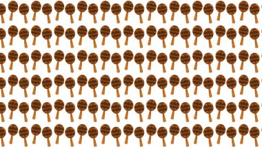 Bu canlı, dikişsiz maraca deseniyle tasarımlarınıza ritmik bir enerji patlaması katın. Bu klasik perküsyon enstrümanlarının sıcak kahverengi tonlarda beyaz arka plana karşı yinelenen bir yatay düzenleme ile, bu vektör tasarımı 