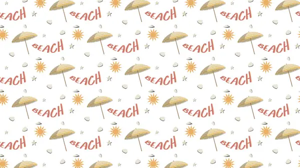 Bu canlı vektör illüstrasyonu, sahilin neşeli özünü yakalayan eğlenceli ve kusursuz tekrarlayan bir şablona sahiptir. Klasik çizgili plaj şemsiyeleri, parlak güneş ikonları gibi ikonik yaz elementlerinin hoş bir karışımını sergiliyor.