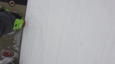 Snowboardcular Alplerin tozlu yamaçlarının tadını çıkarıyorlar.
