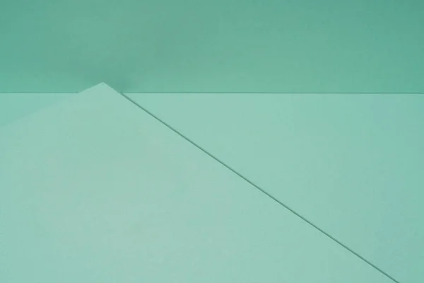 Fundo Colorido Papel Verde Com Sombra Geométrico Abstrato — Fotografia de Stock