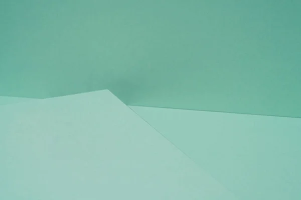 Fundo Colorido Papel Verde Com Sombra Geométrico Abstrato — Fotografia de Stock