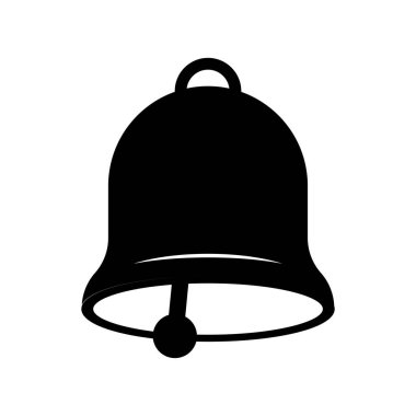 siyah çan simgesi basit ve modaya uygun illüstrasyon