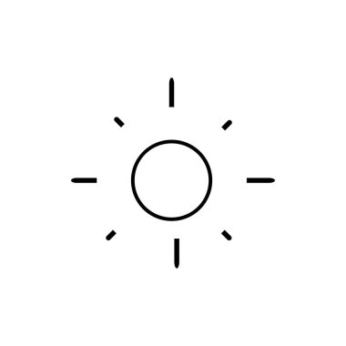 güneş ikonu vektör çizimi tasarımı