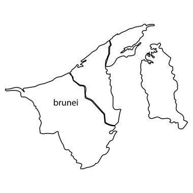 Brunei harita simgesi vektör illüstrasyon tasarımı
