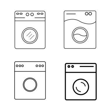çamaşır makinesi simgesi vektör illüstrasyon tasarımı