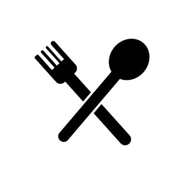 kaşık ve çatal simgesi vektör illüstrasyon tasarımı