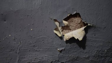 Duvar boyası kabataslak bir yüzeyi gösteriyor.