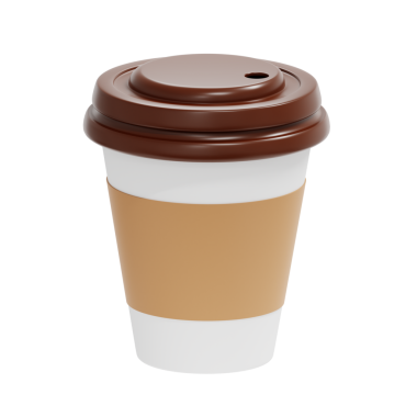 Kahve Kağıt Kupası 3D Simge İllüstrasyonu